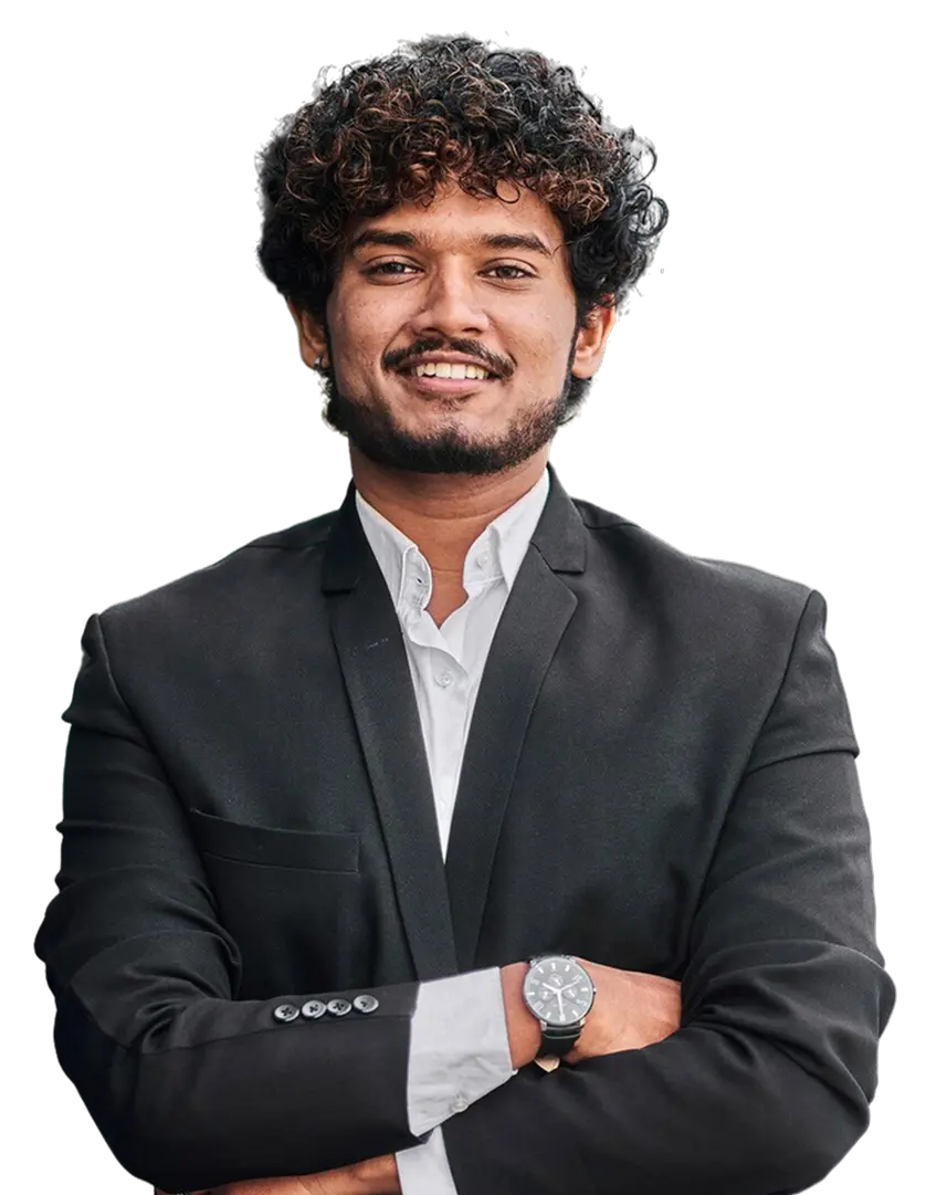 A confident student smiling